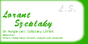 lorant szeplaky business card